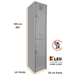 LOCKER 2 PUERTAS SERIE A GRIS
