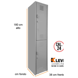 LOCKER 2 PUERTAS SERIE B GRIS