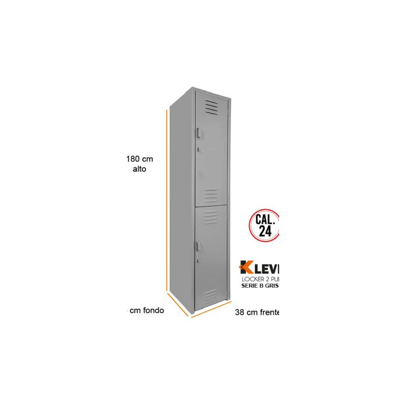 LOCKER 2 PUERTAS SERIE B GRIS