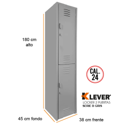 LOCKER 2 PUERTAS SERIE B GRIS