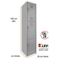 LOCKER 3 PUERTAS SERIE A GRIS