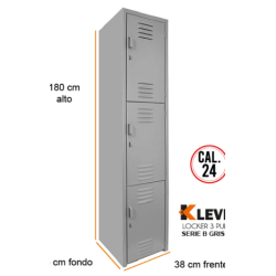 LOCKER 3 PUERTAS SERIE B GRIS