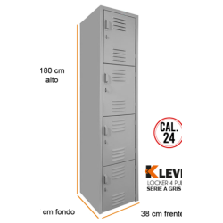 LOCKER 4 PUERTAS SERIE A GRIS