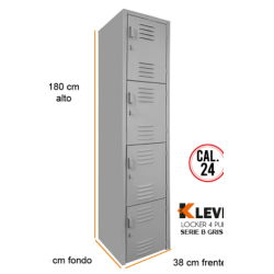 LOCKER 4 PUERTAS SERIE B GRIS