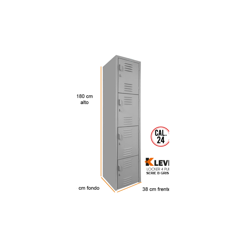 LOCKER 4 PUERTAS SERIE B GRIS