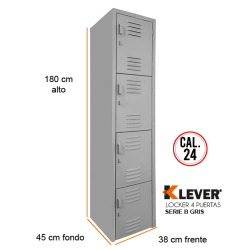LOCKER 4 PUERTAS SERIE B GRIS