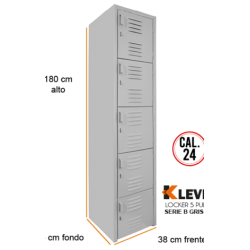 LOCKER 5 PUERTAS SERIE B GRIS