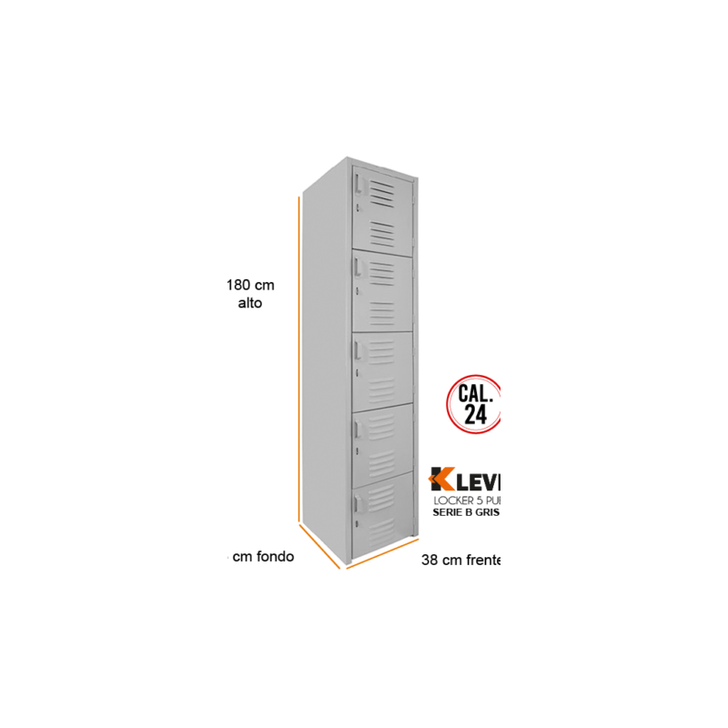 LOCKER 5 PUERTAS SERIE B GRIS