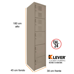 LOCKER 5 PUERTAS SERIE B ARENA