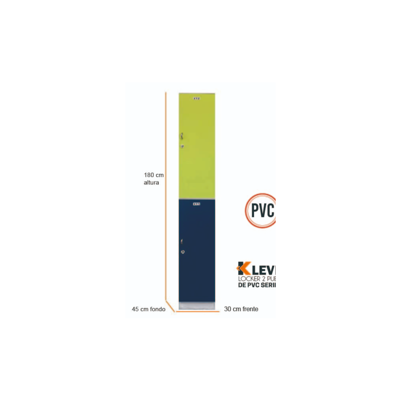 LOCKER PVC 2 PUERTAS SERIE A