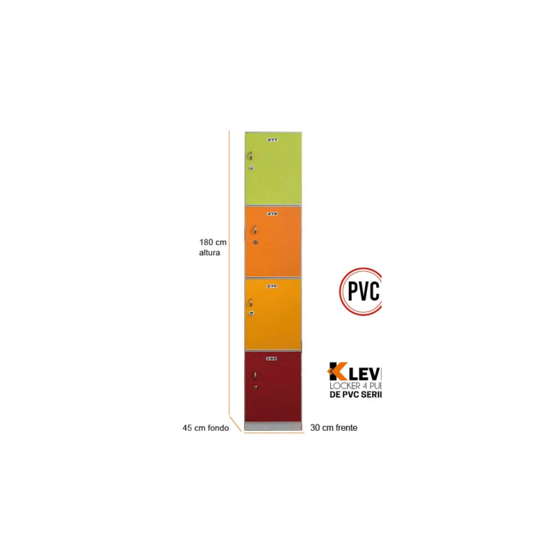 LOCKER PVC 4 PUERTAS SERIE A
