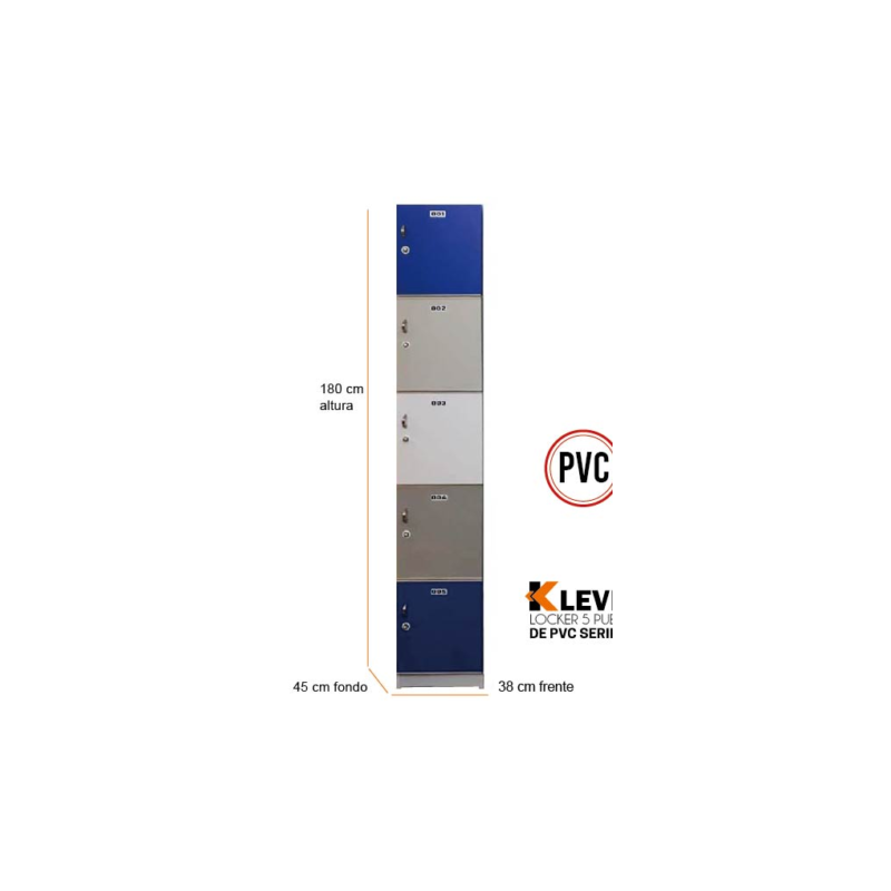LOCKER PVC 5 PUERTAS SERIE B